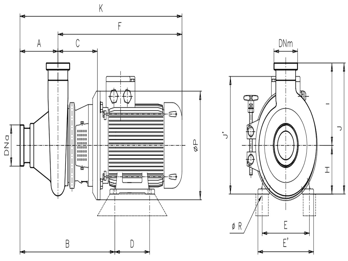 CR Centrifugal sanitary pump structure