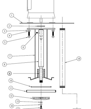 Bơm ly tâm dẫn động từ Finish Thompson AK4 Series 7 Sơ đồ cấu tạo bơm trục đứng AK4 - Finish Thompson