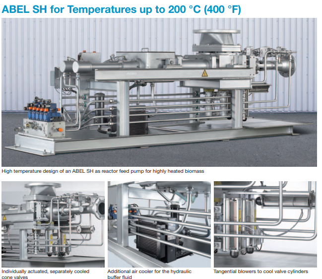 Thiết kế bơm cao áp SH Abel cho ứng dụng Nhiệt độ lên đến 200 ° C (400 ° F)