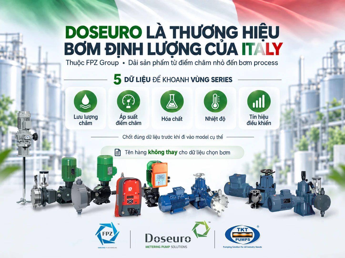 Thương hiệu bơm định lượng Doseuro từ Ý