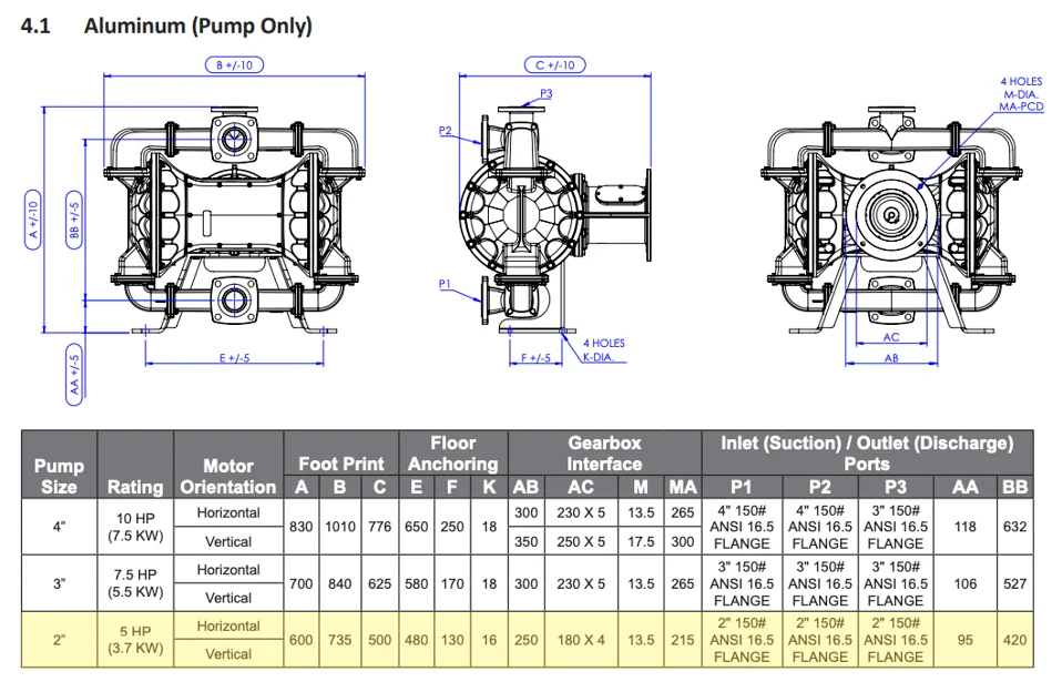 Bơm màng điện 2" Cognito Drawing Aluminum Pump 2 inch