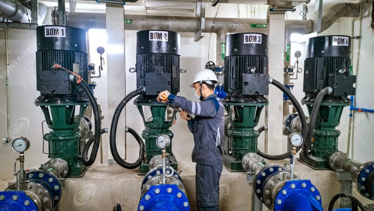 Cung cấp hệ 4 bơm nước cấp Vertical Tuabin thương hiệu Caprari cho toà nhà