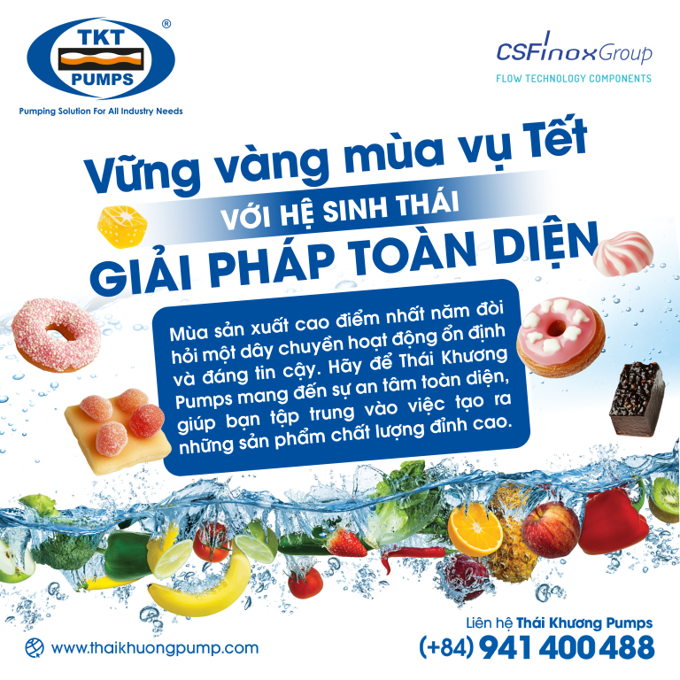 Bơm Trong Ngành Bánh Kẹo: Giải Pháp Chuyên Sâu Từ Thái Khương Pumps