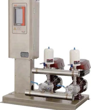 bơm tăng áp biến tần riêng, hệ thống bơm tăng áp 2 bơm, bơm tăng áp màn hình cảm ứng