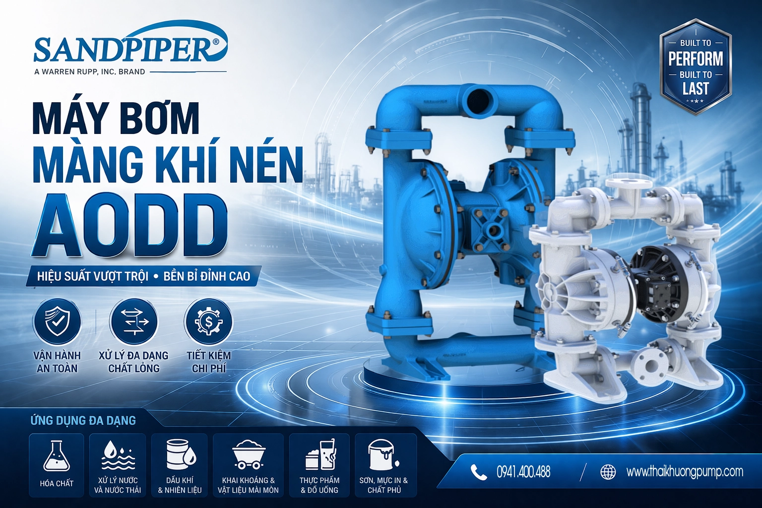 Máy Bơm Màng Khí Nén AODD Sandpiper