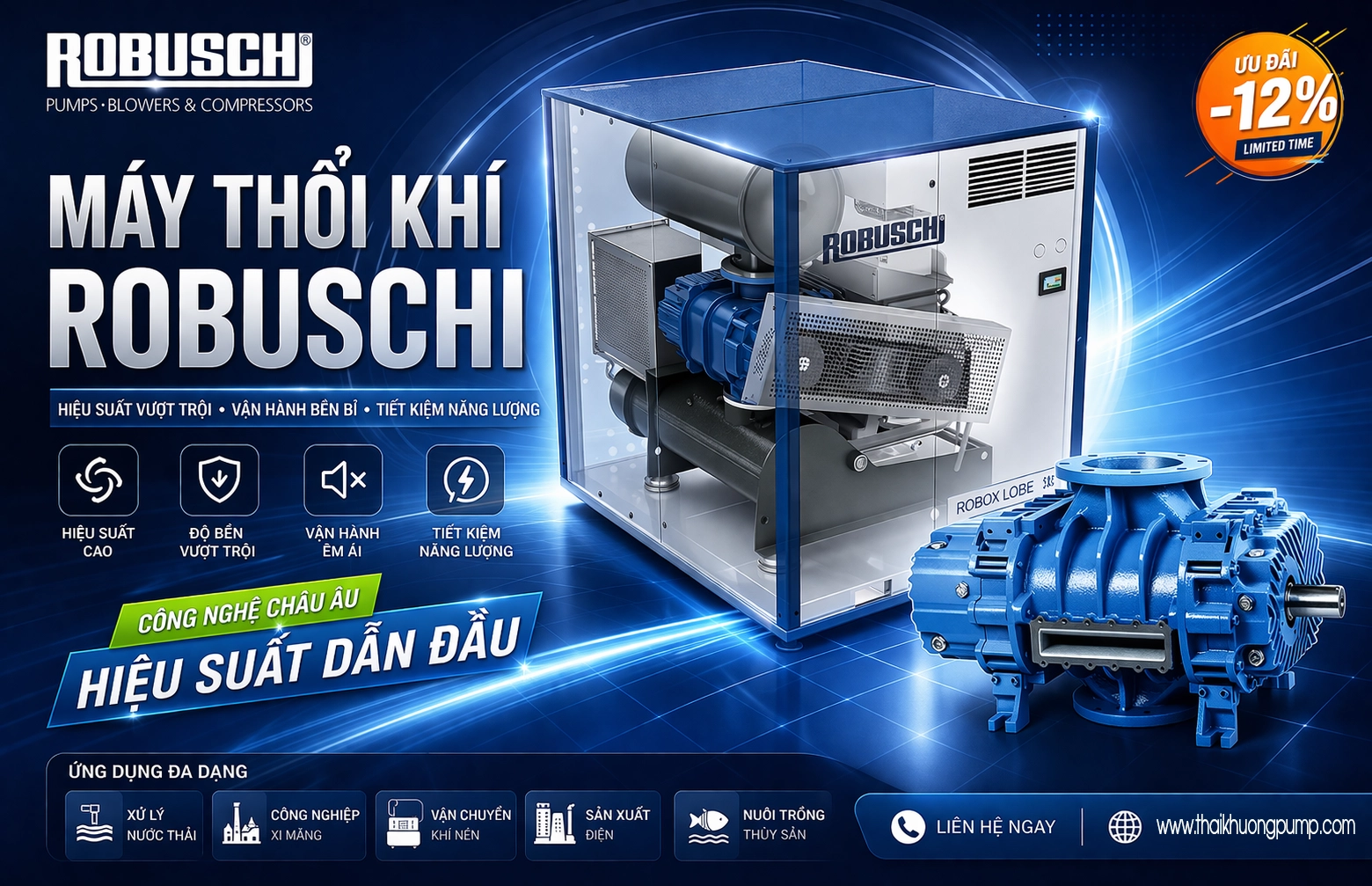 Máy Thổi Khí Roots Blower Robuschi