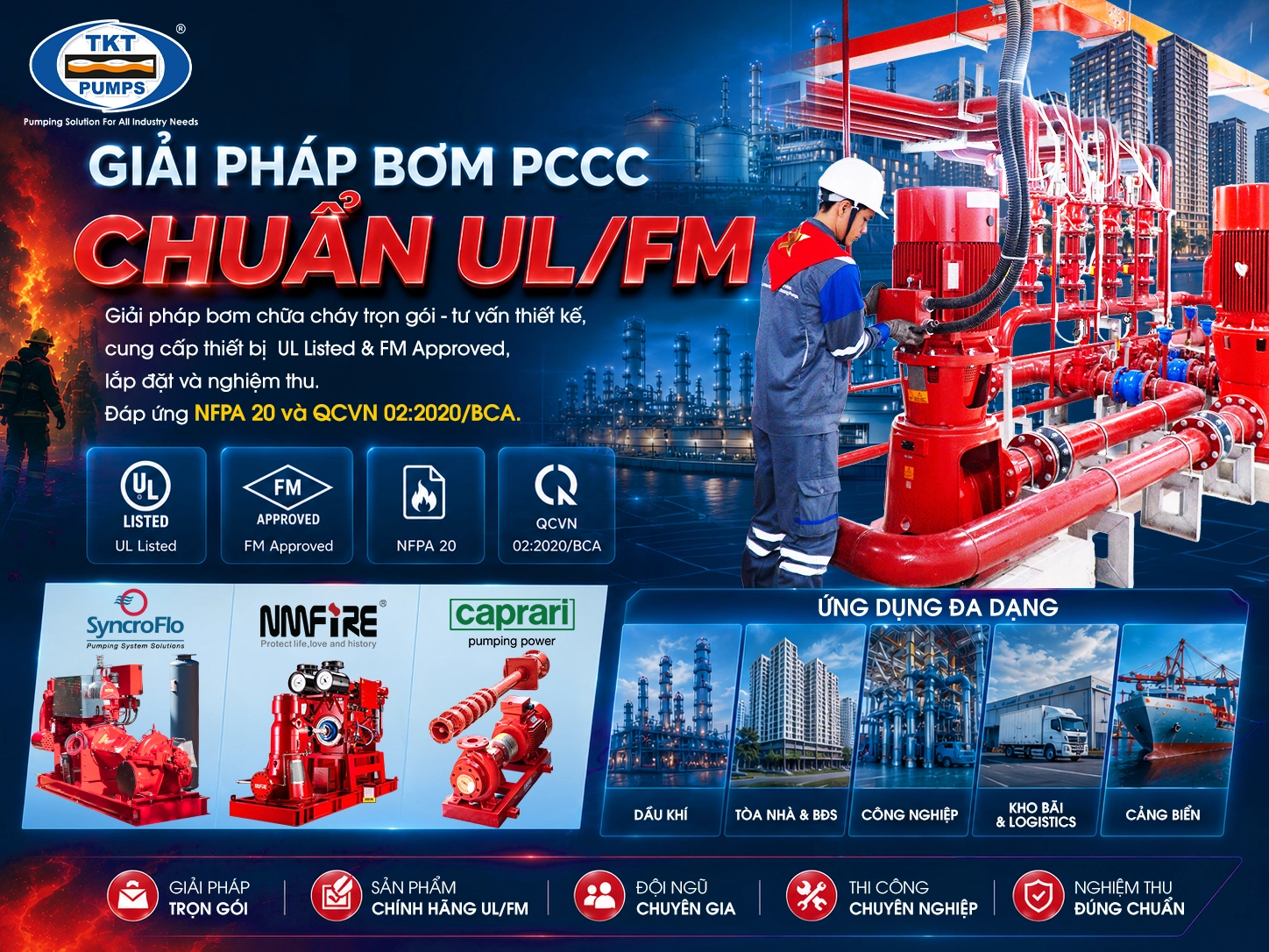 Giải Pháp Bơm PCCC — Caprari · QCVN | TKT Pumps 1 Giải Pháp Bơm PCCC — Caprari · QCVN | TKT Pumps Banner Hero