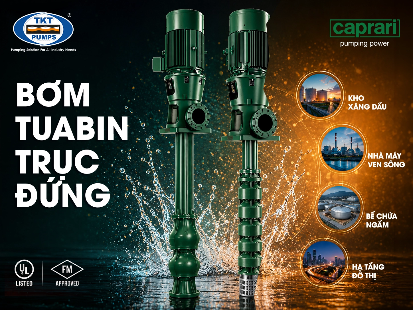 Giải Pháp Bơm PCCC — Caprari · QCVN | TKT Pumps 4 Caprari P-Series Green Vertical Turbine Fire Pump