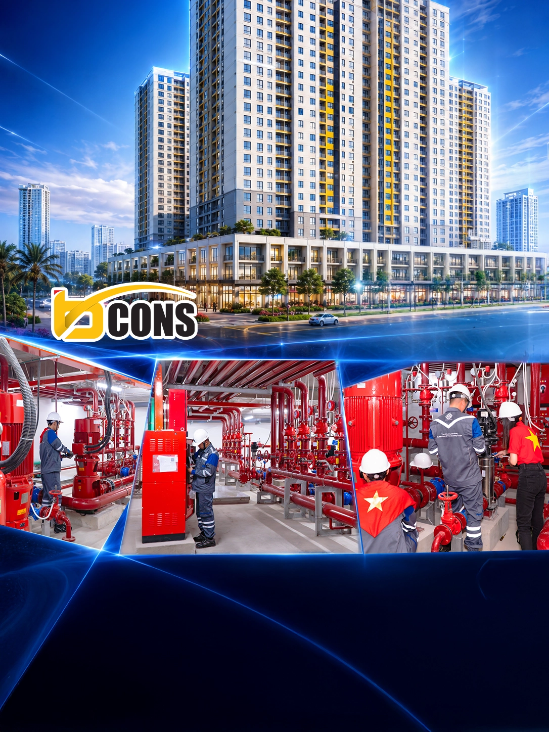 Bcons Group — Caprari Fire Pump Installation at Pump Room