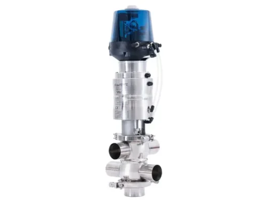 Van chống trộn mixproof VEOX Definox với hai nút van độc lập và buồng rò an toàn ở giữa