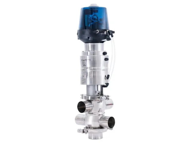 Van chống trộn (mixproof) VEOX: tách 2 dòng trên cùng cụm van 2 Van chống trộn mixproof VEOX Definox với hai nút van độc lập và buồng rò an toàn