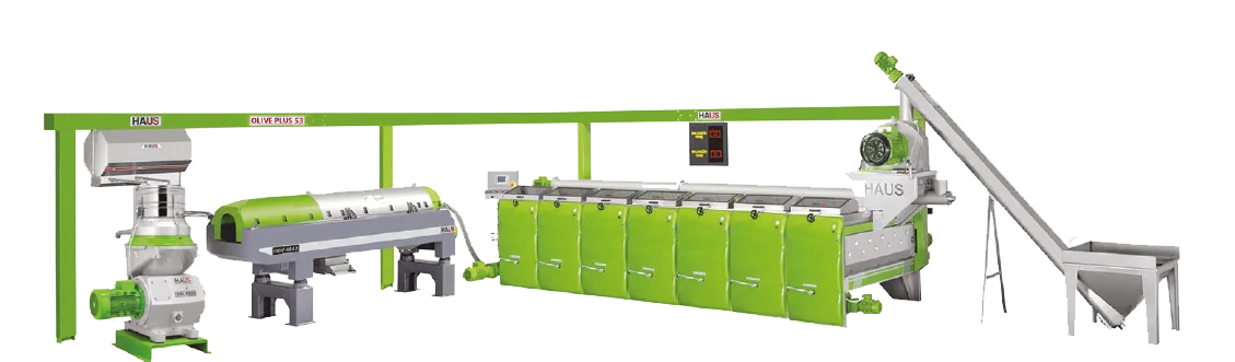 Dây chuyền tách dầu olive bằng ly tâm: decanter và separator hoạt động ra sao? 2 Dây chuyền tách dầu olive ly tâm liên tục HAUS