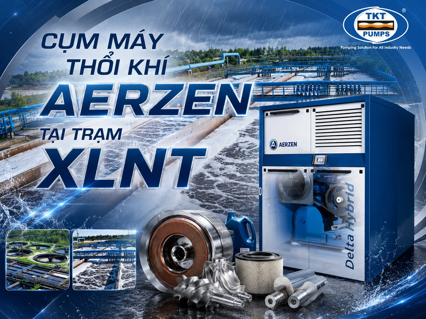 Rà soát phụ tùng trạm XLNT trước mùa mưa: checklist theo từng cụm thiết bị 4 Máy thổi khí Aerzen tại bể sục khí trạm xử lý nước thải — kiểm tra lọc gió đầu vào
