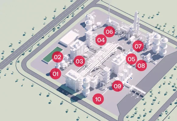 Bơm ly tâm process trong nhà máy hóa chất