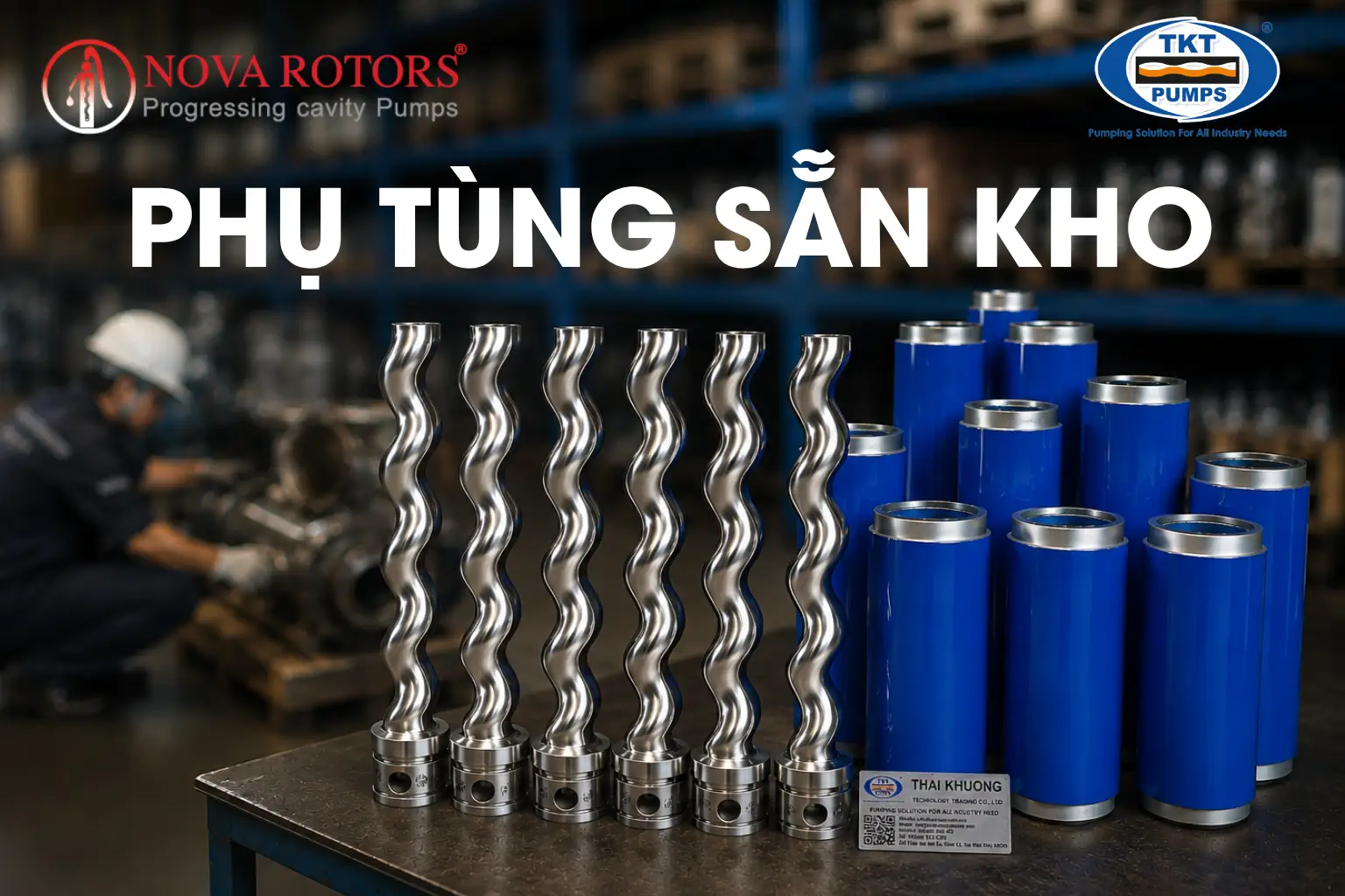 Bộ phụ tùng bơm syrup, mật rỉ và hóa chất: chuẩn bị trong off-season trước vụ ép 4 Kỹ sư TKS tháo kiểm bơm trục vít nhà máy đường trong off-season — phụ tùng sẵn kho Thái Khương Pumps