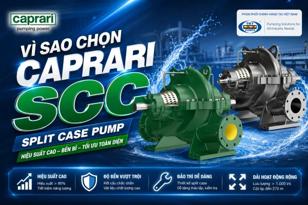 Vì sao chọn Caprari SCC — split-case hai cửa hút, hiệu suất cao, phân phối chính hãng TKT Pumps