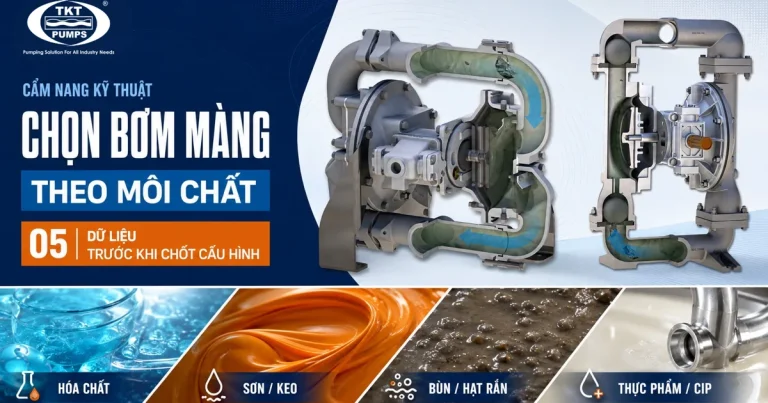 Bơm màng khí nén chọn theo môi chất — hóa chất, sơn, bùn, thực phẩm