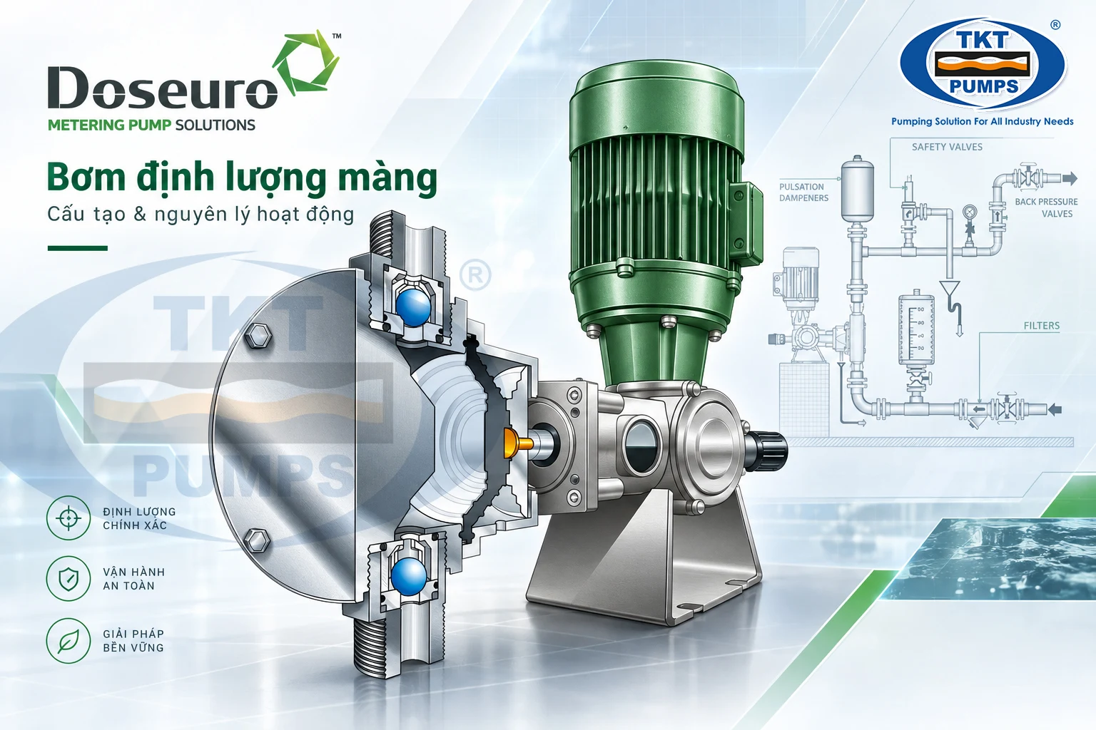 Bơm định lượng không hút hoặc không lên hóa chất: nguyên nhân và cách xử lý 3 Bơm định lượng không hút hóa chất: kiểm tra đường hút và van