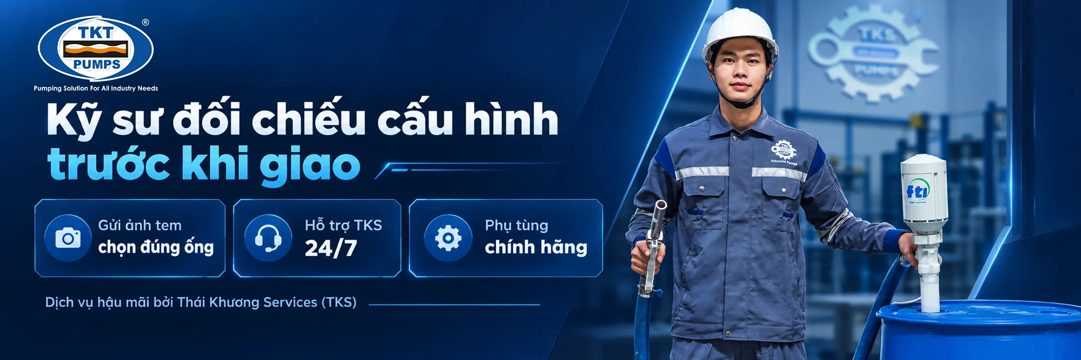 Bơm thùng phuy - Hàng kho 73 Kỹ sư đối chiếu cấu hình trước khi giao — dịch vụ hậu mãi Thái Khương Services (TKS)