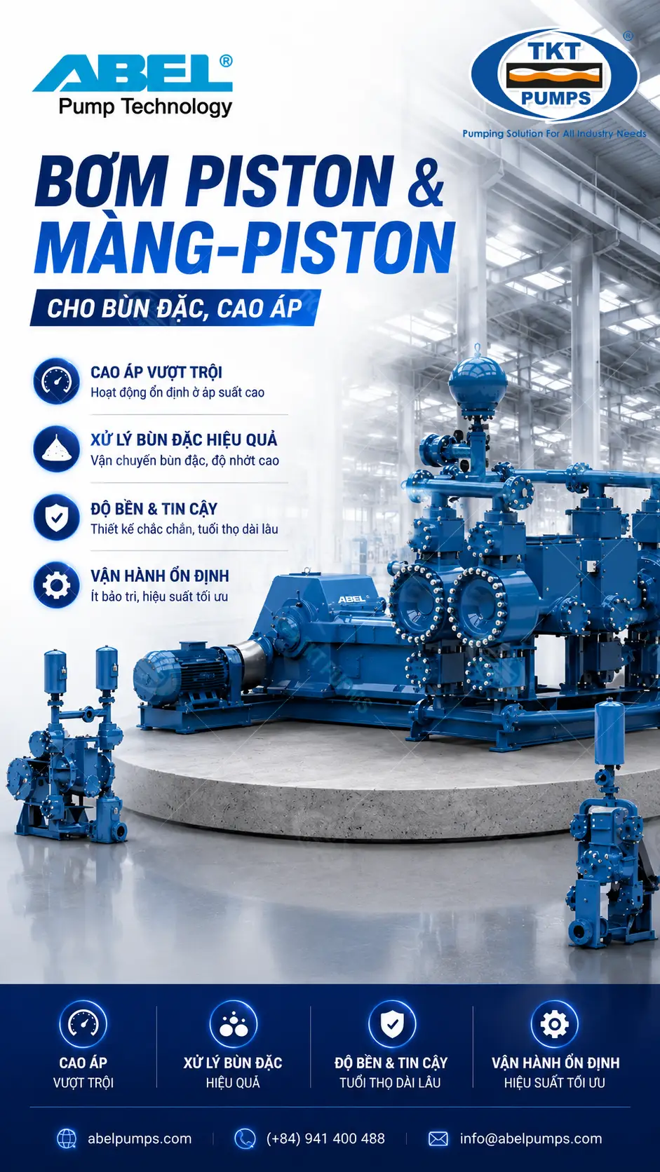 Abel Pump — máy bơm công nghiệp chính hãng, phân phối tại TKT Pumps