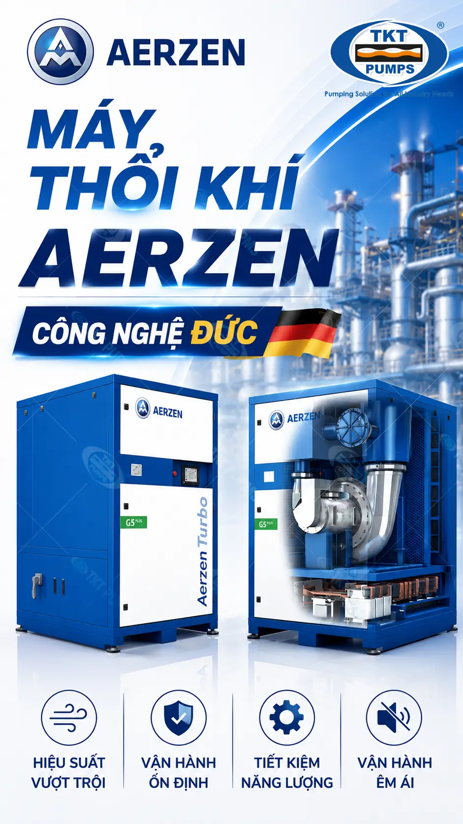 Aerzen — máy bơm & thiết bị công nghiệp chính hãng, phân phối tại TKT Pumps