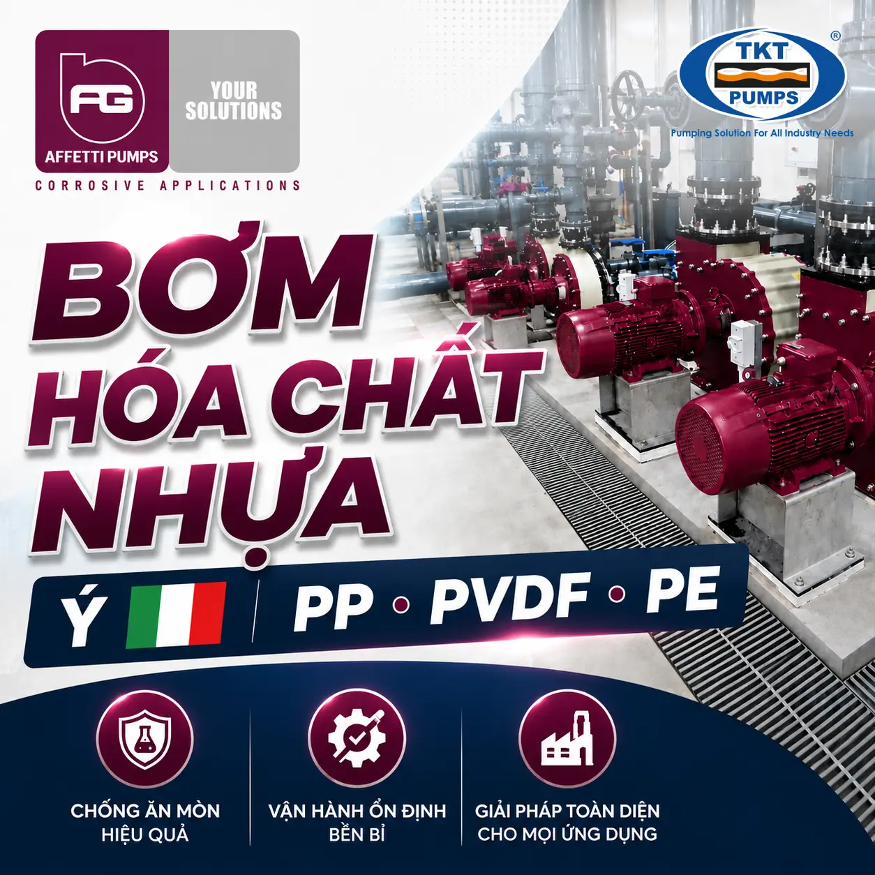 Bơm hoá chất dẫn động từ Affetti MMB-N