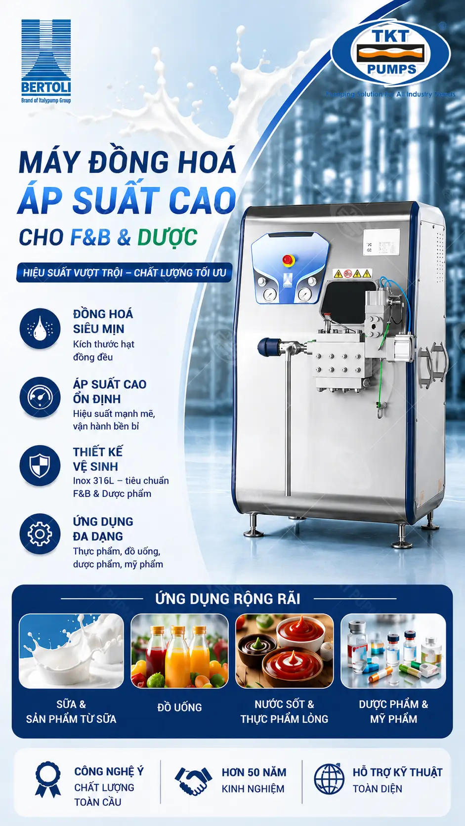 Bertoli — máy bơm & thiết bị công nghiệp chính hãng, phân phối tại TKT Pumps