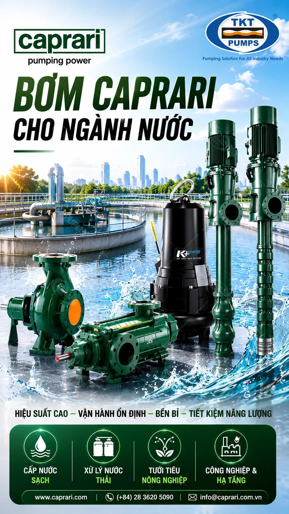Caprari — máy bơm công nghiệp chính hãng, phân phối tại TKT Pumps
