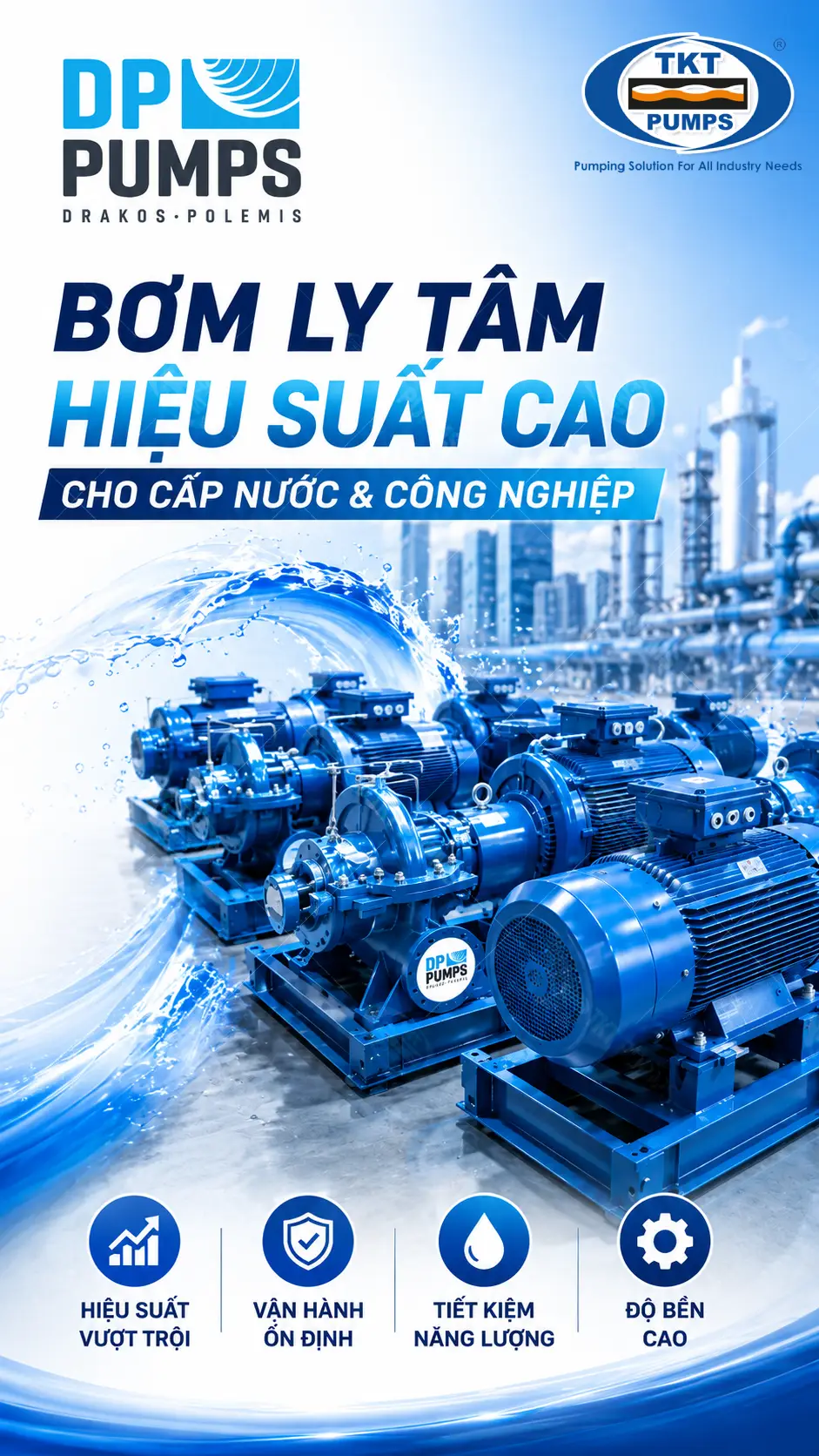 DP Pumps — máy bơm công nghiệp chính hãng, phân phối tại TKT Pumps