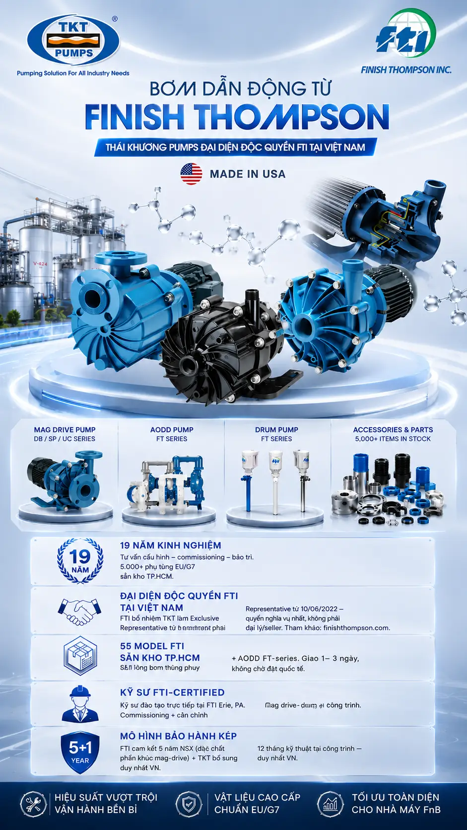 Finish Thompson — máy bơm công nghiệp chính hãng, phân phối tại TKT Pumps
