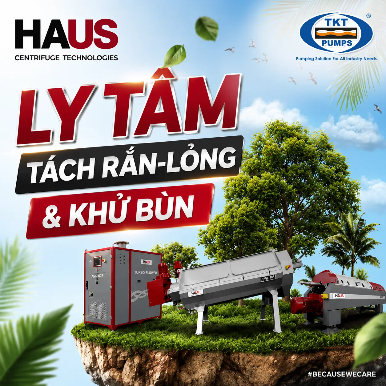 Máy ly tâm tách bùn decanter Haus DDE