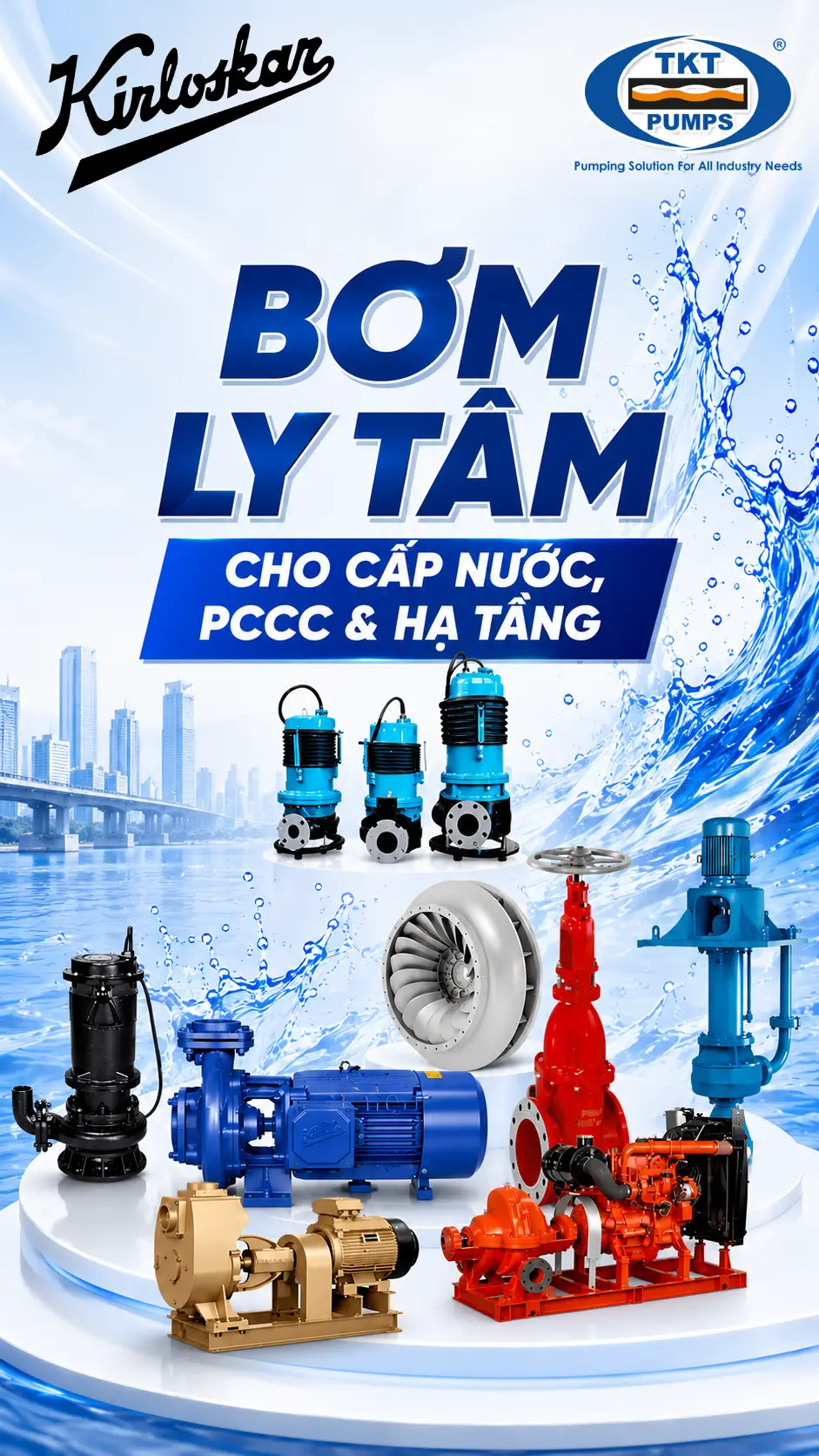 Kirloskar — máy bơm công nghiệp chính hãng, phân phối tại TKT Pumps