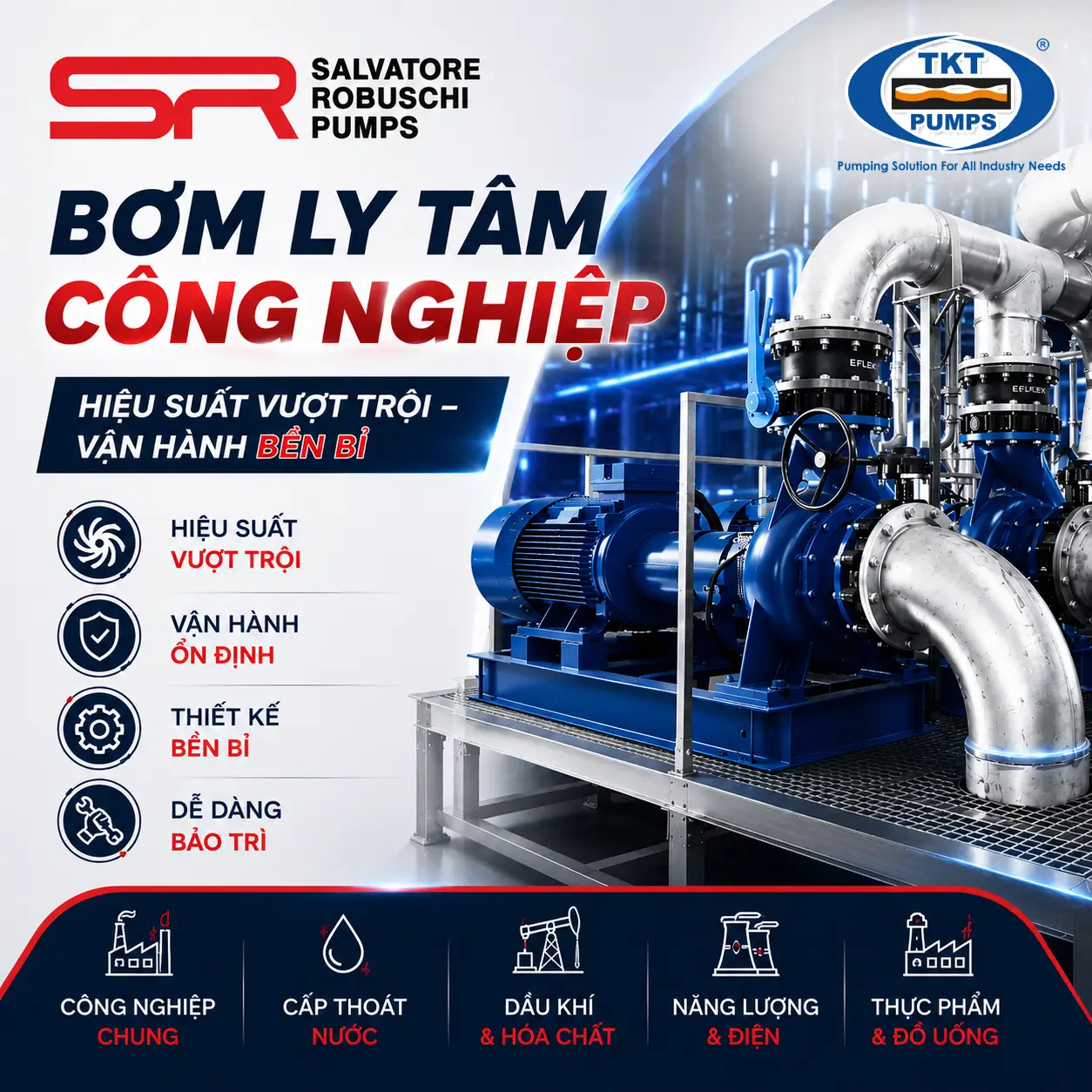 Banner bơm ly tâm công nghiệp Salvatore Robuschi Pumps — TKT