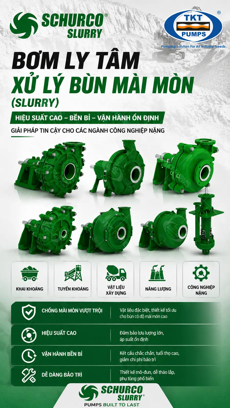 Schurco Slurry — máy bơm & thiết bị công nghiệp chính hãng, phân phối tại TKT Pumps