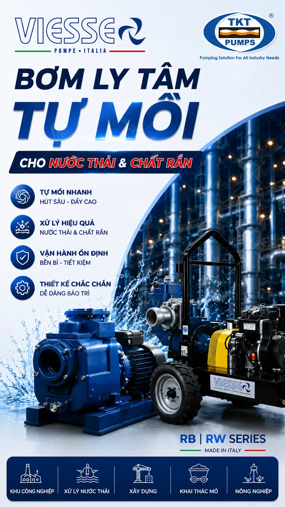 Viesse Pompe — máy bơm & thiết bị công nghiệp chính hãng, phân phối tại TKT Pumps